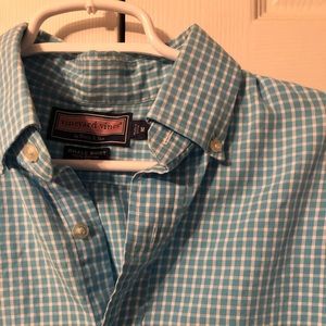 Vineyard Vines Aqua Long Sleeve Button Down